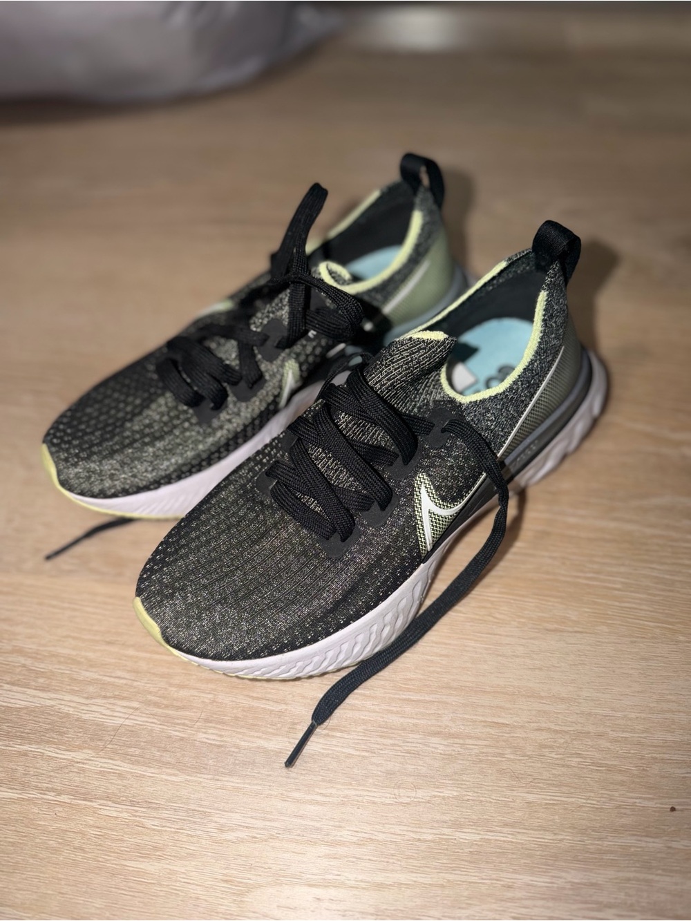 Nike Black and Lime Athletic Sneakers